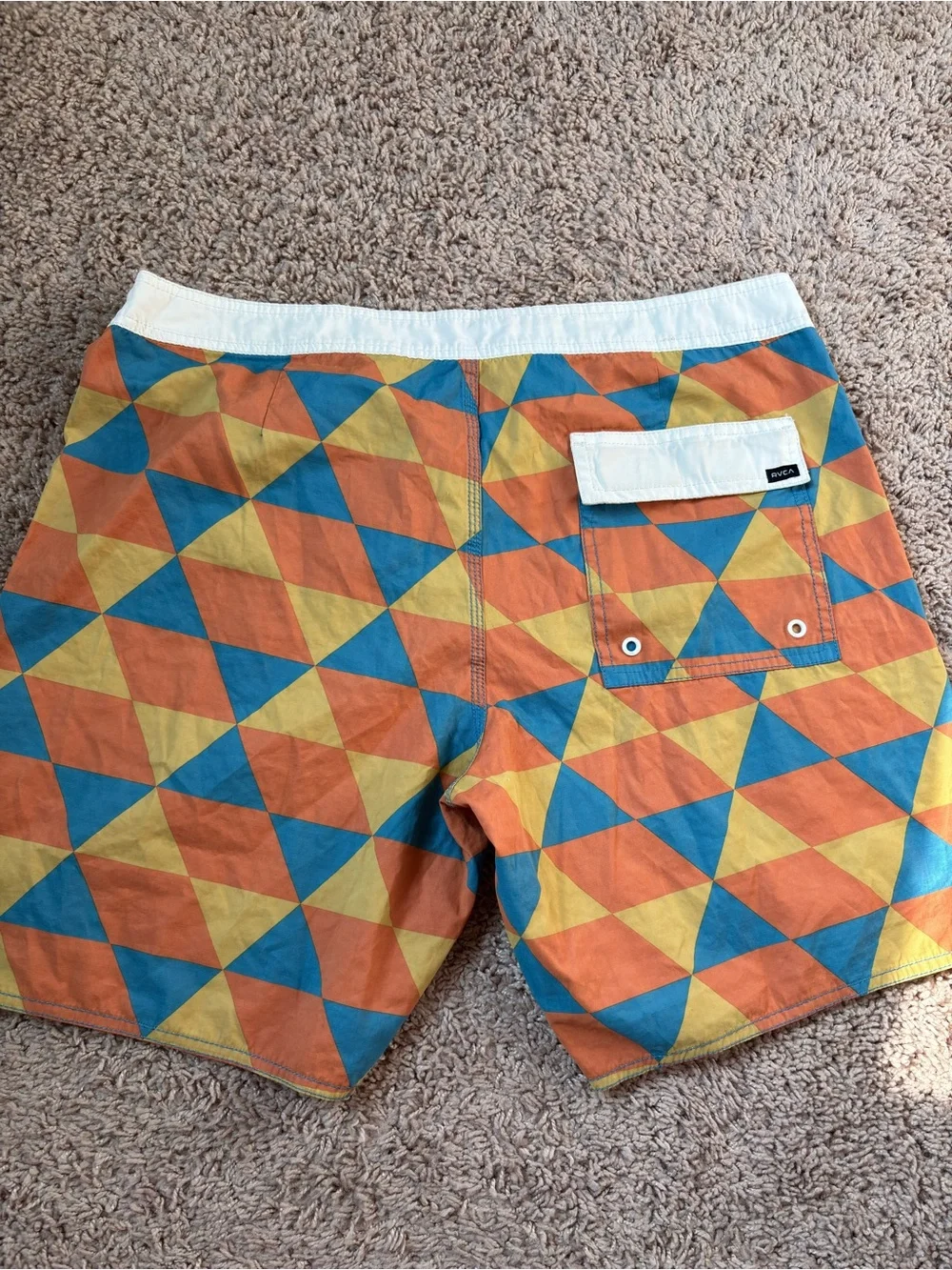 RVCA Orange Blue Yellow Geometric Board Shorts
